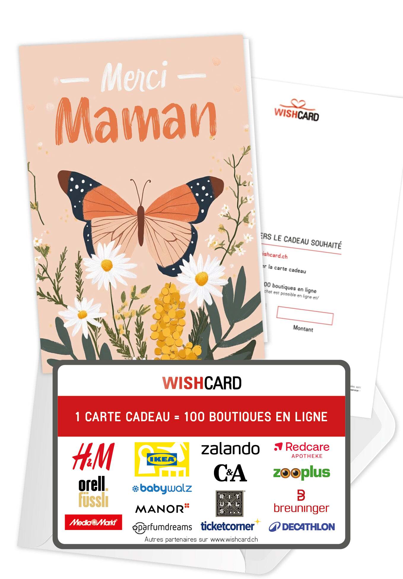 Merci Maman - Papillon orange