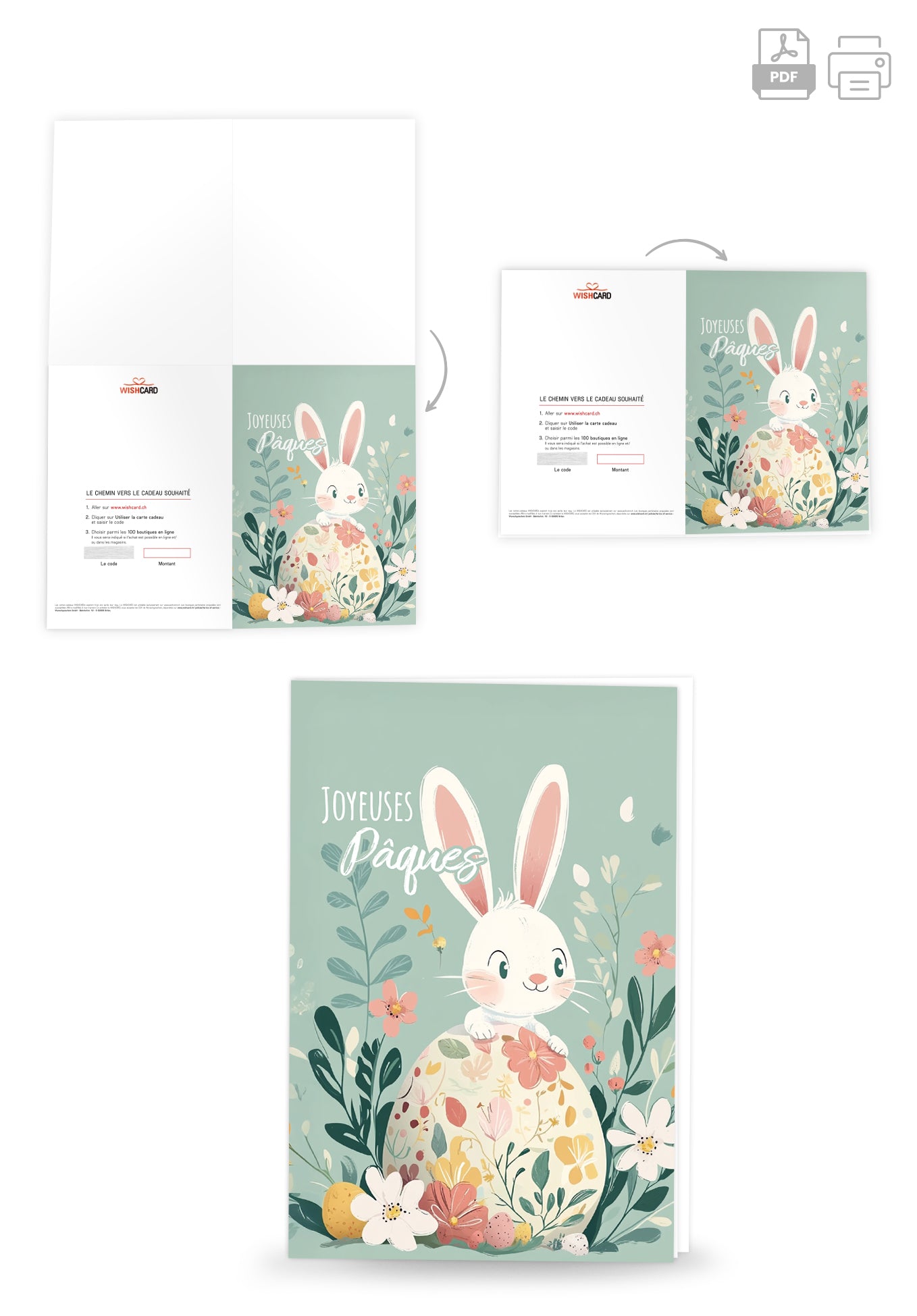 Joyeuses Pâques - Lapin Turquoise
