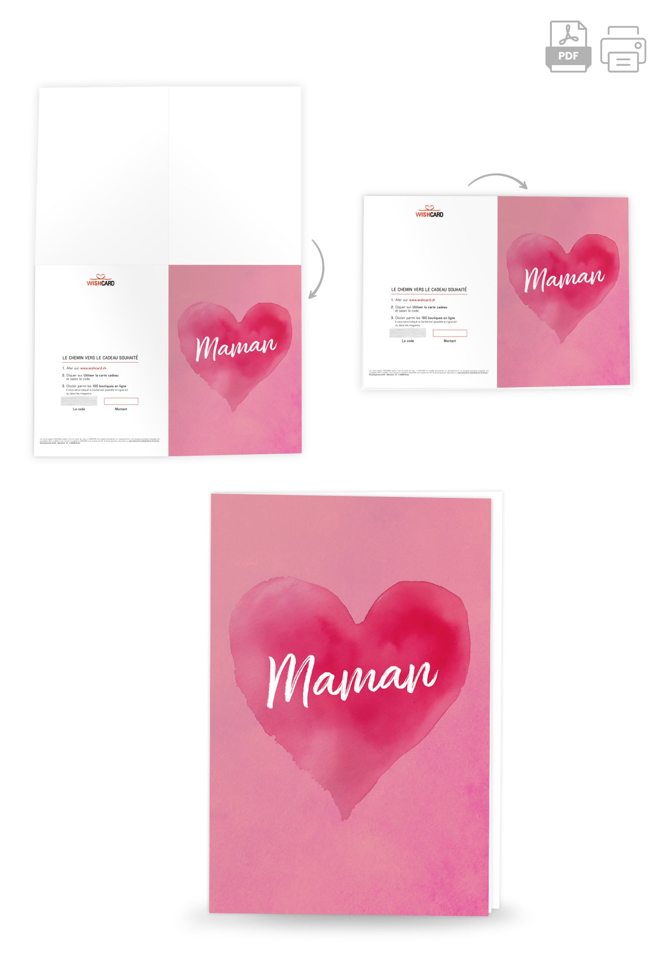 Maman - Cœur rose