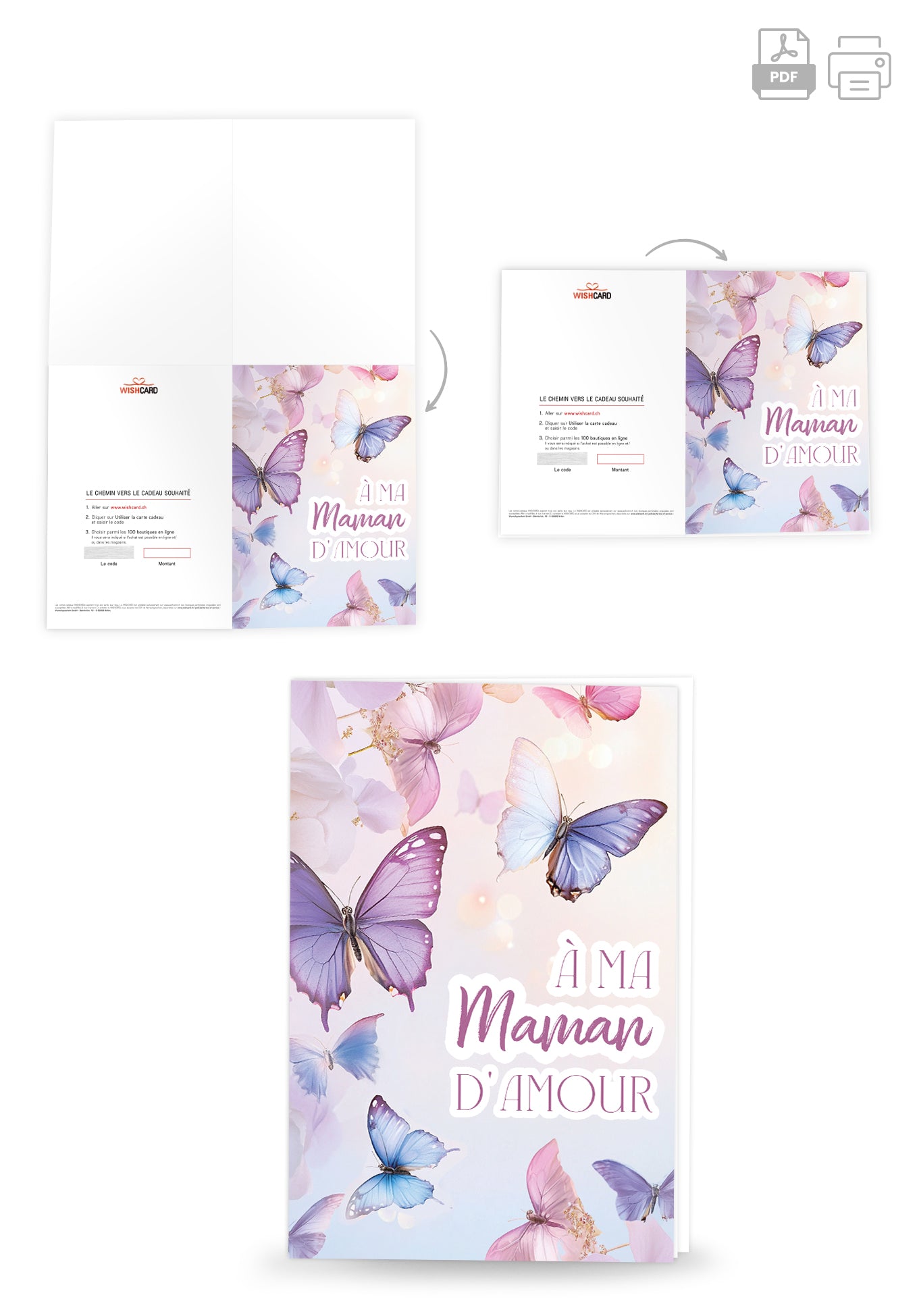 À ma maman - Papillons Lila