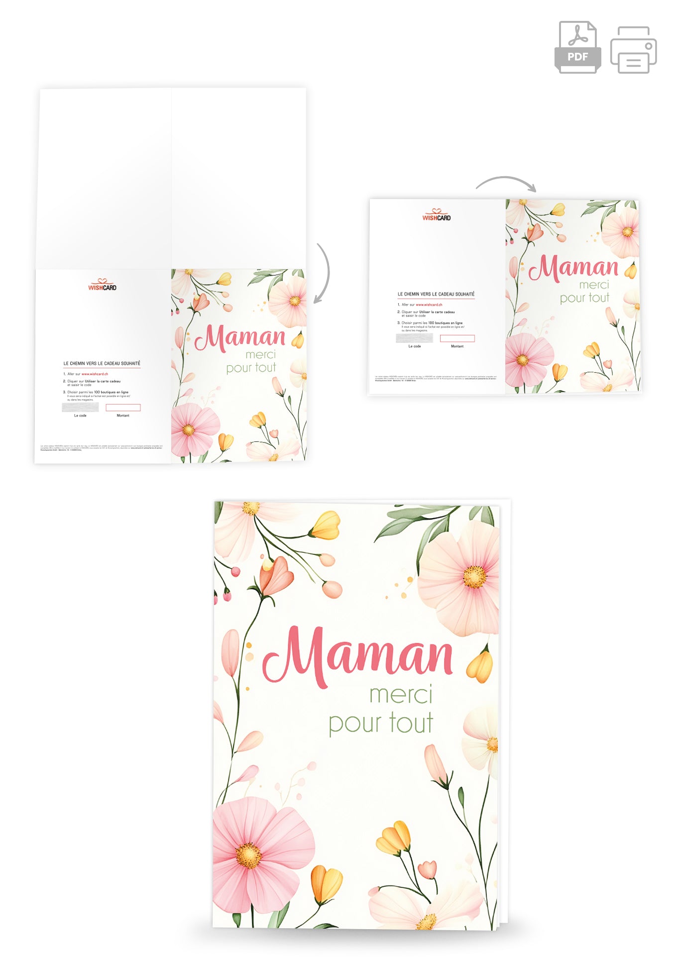 Maman merci pour tout - Cadre à fleurs
