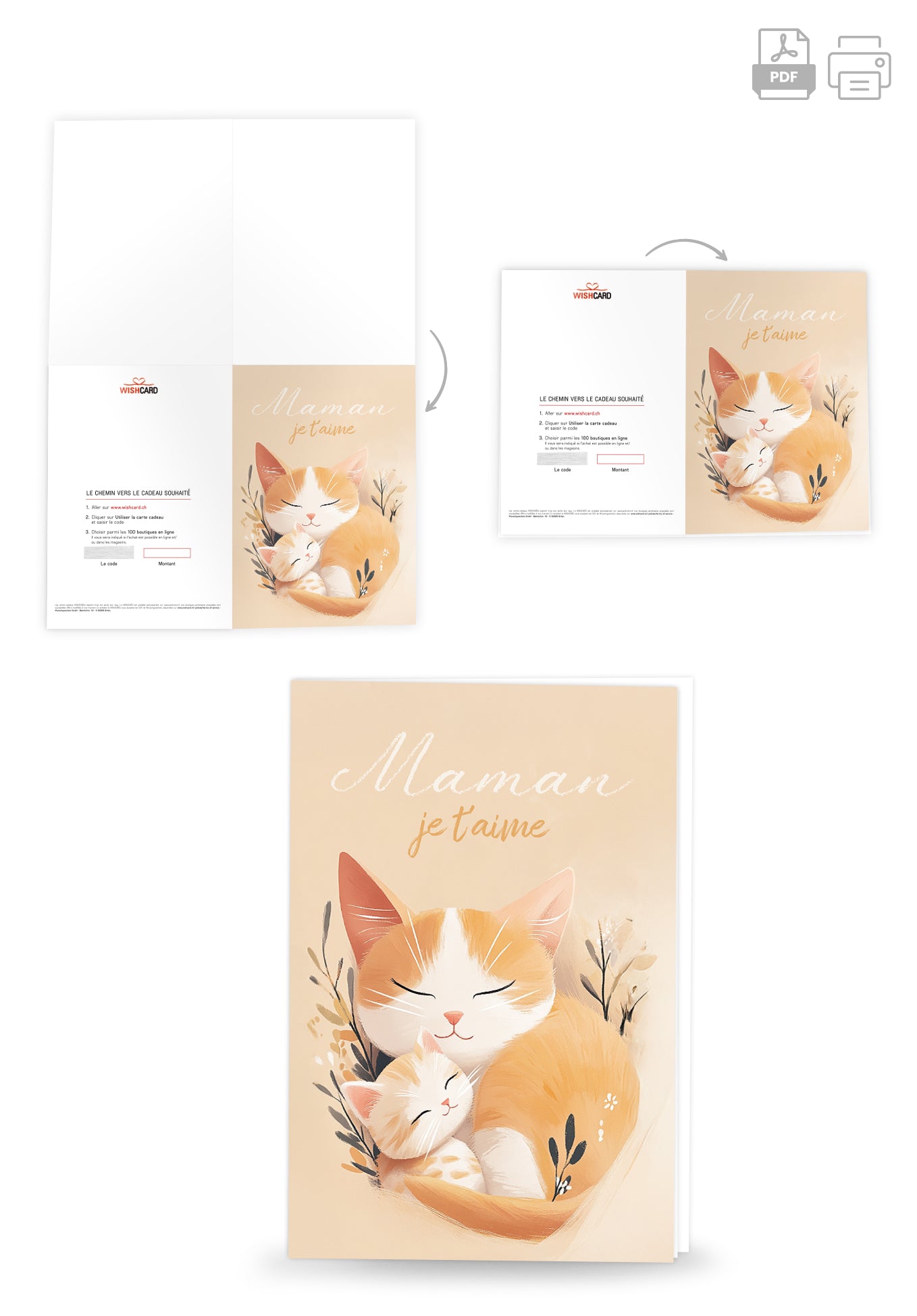 Maman je t'aime - Chat orange
