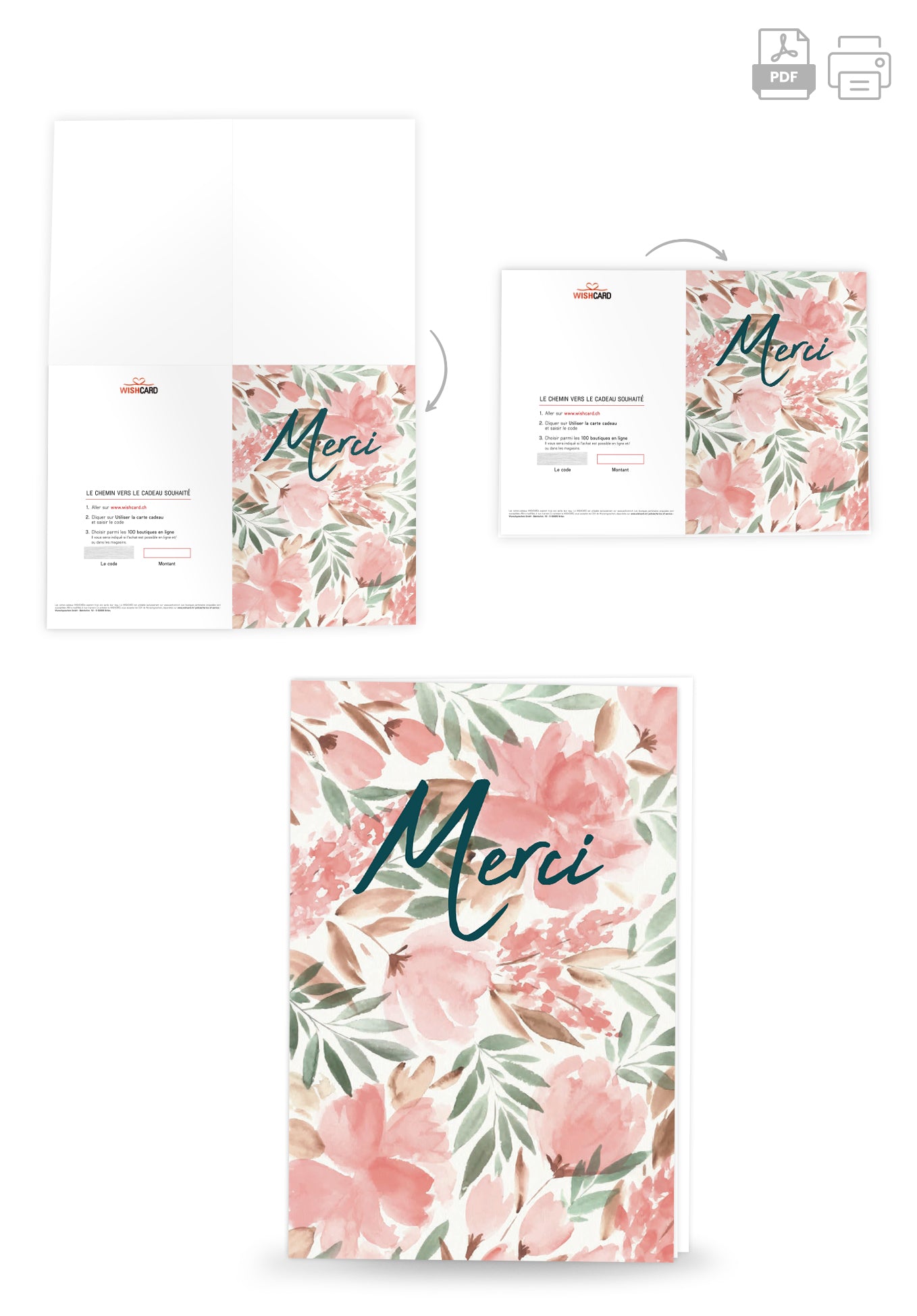 Merci - Fleurs Aquarelle