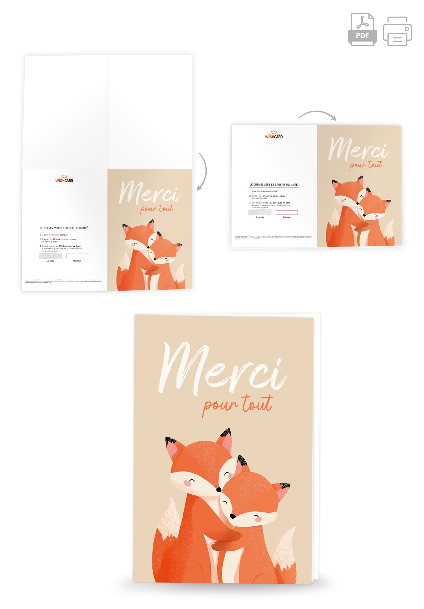 Merci pour tout - Renards (Gutscheinwert)