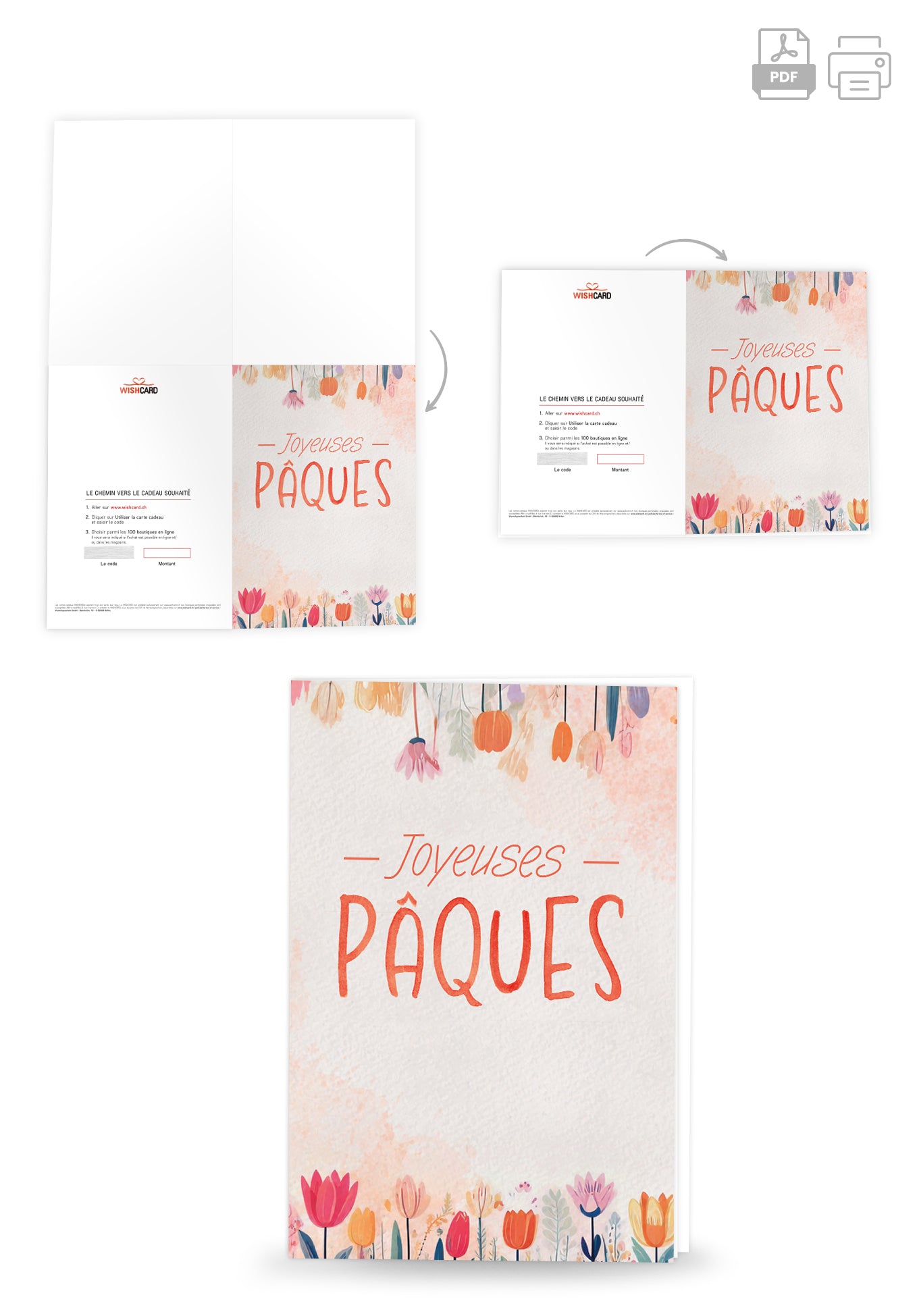 Joyeuses Pâques - Fleurs Aquarelle