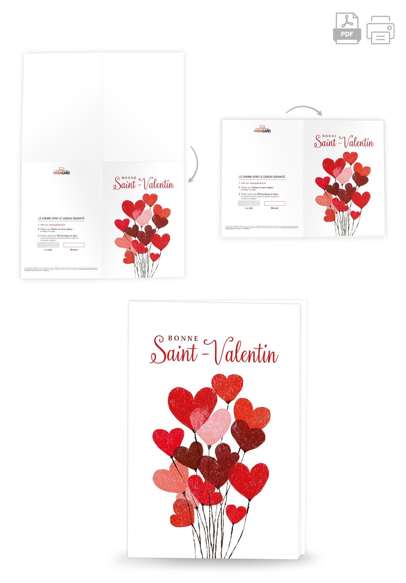 Bonne Saint-Valentin - Ballons coeurs