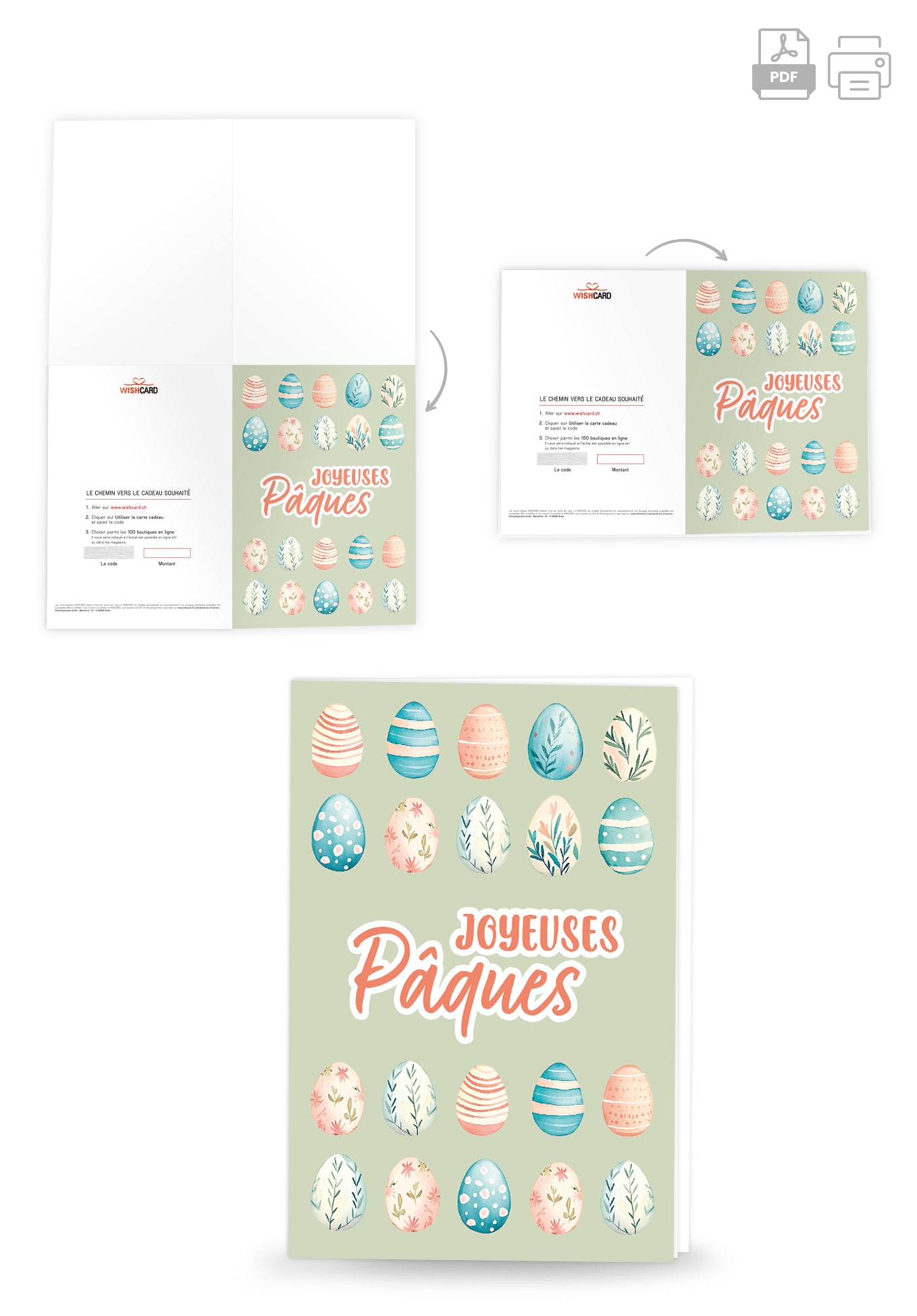 Joyeuses Pâques - Motif oeufs Vert