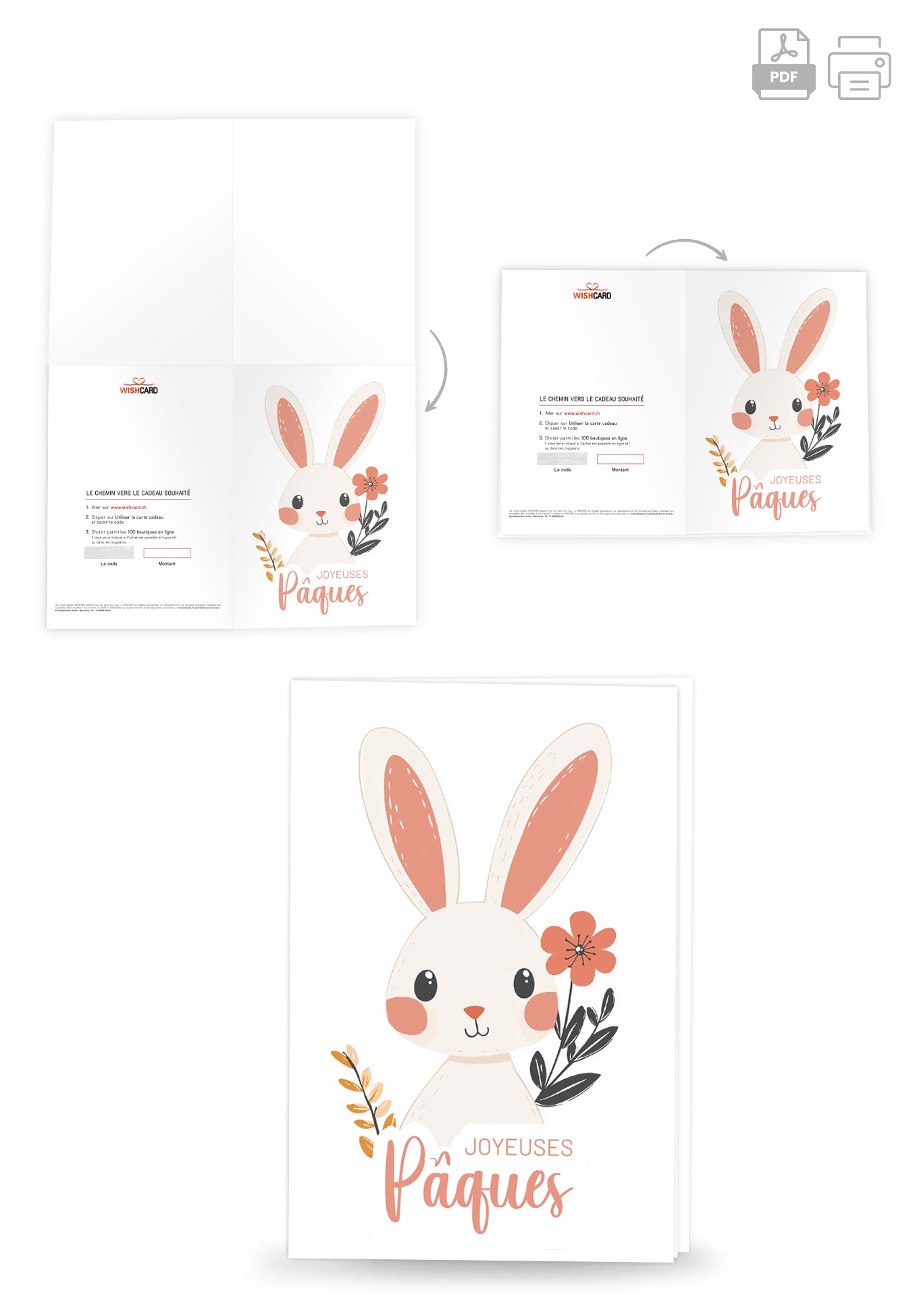 Joyeuses Pâques - Lapin blanc