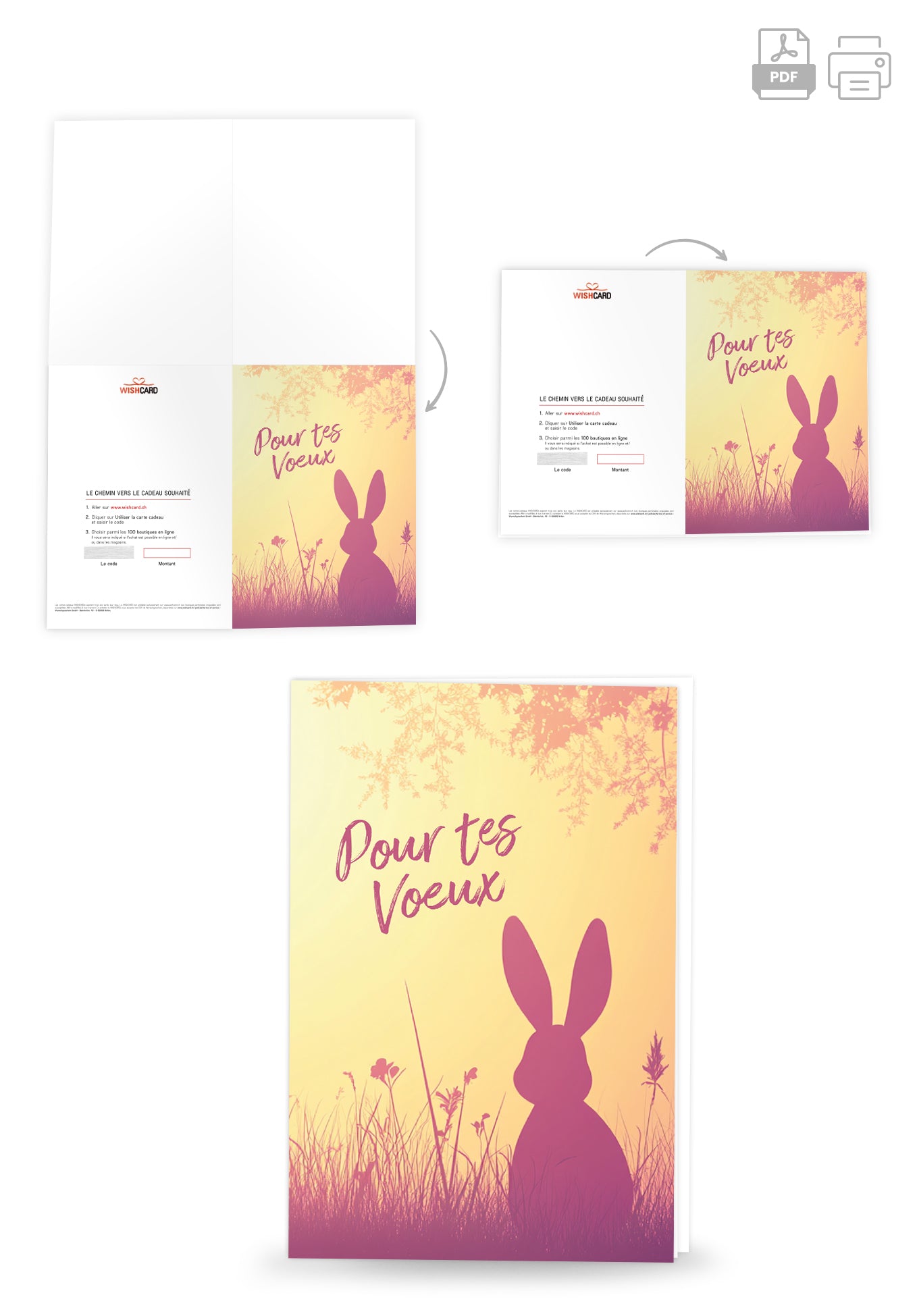 Pour tes voeux - Silhouette de lapin