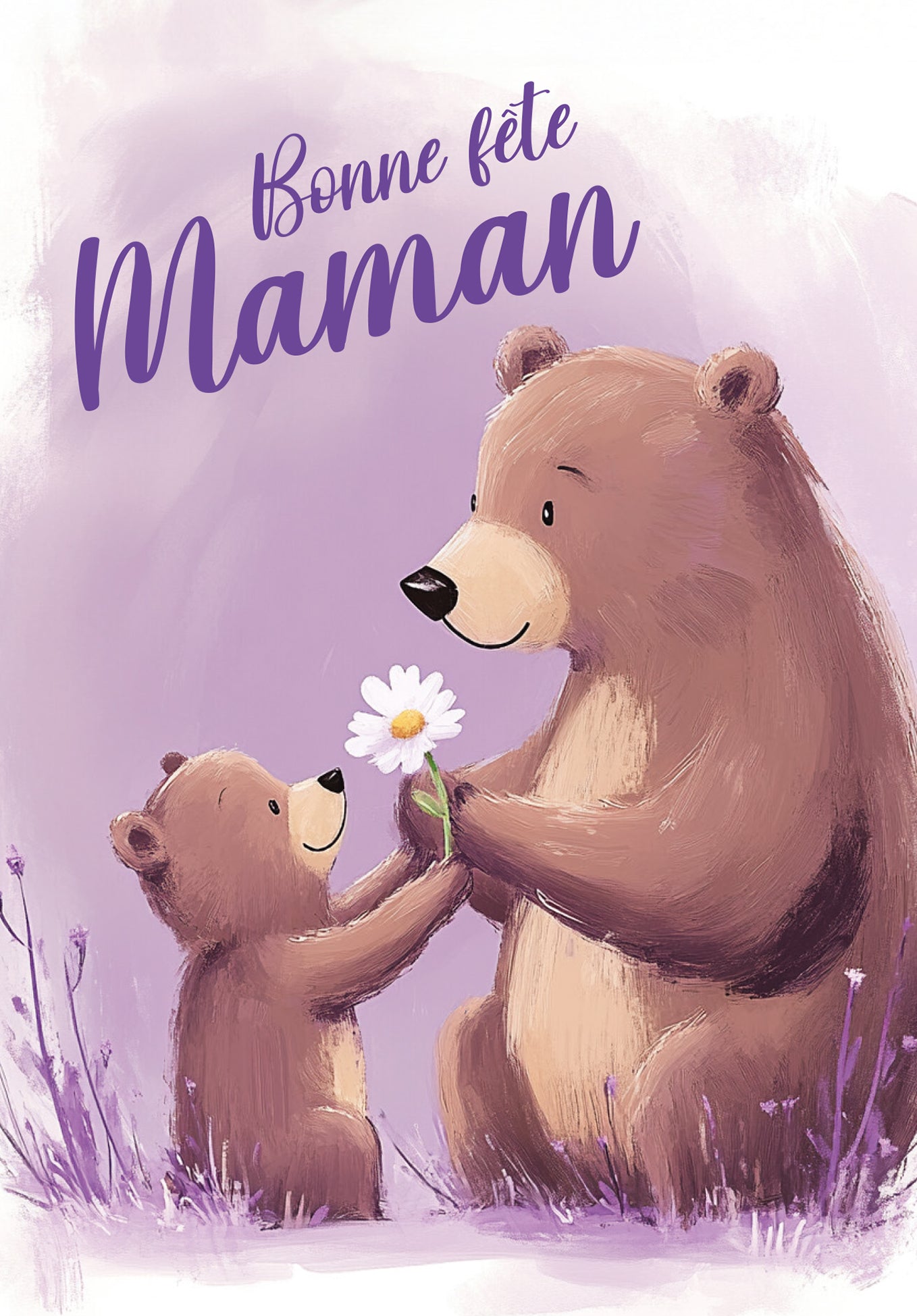 Bonne fête Maman - Ours violet