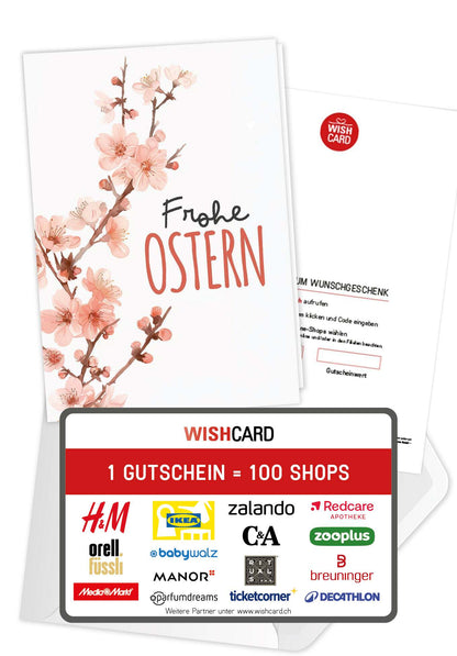 Frohe Ostern - Kirschblüten Aquarell