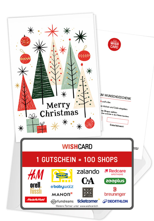 Merry Christmas - Bäume Sterne Kugeln