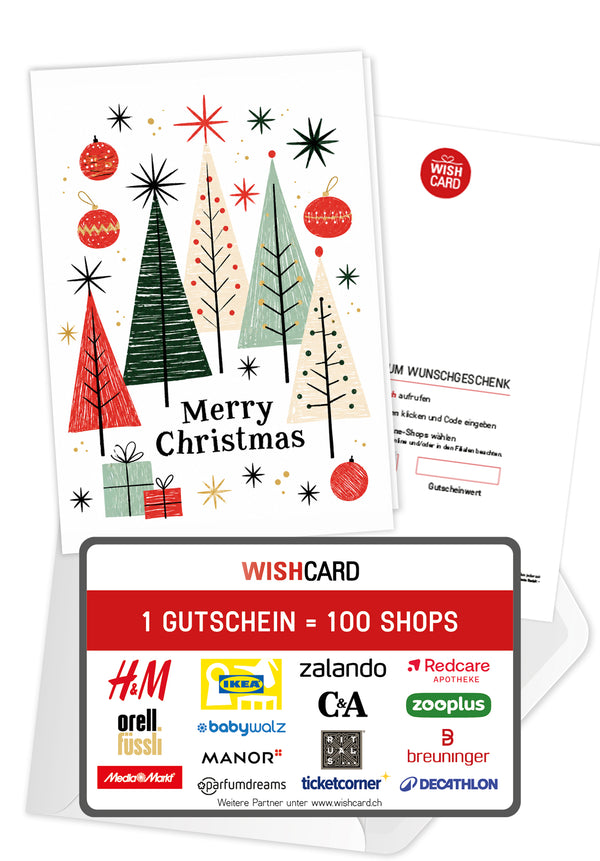 Frohe Weihnachen - Tannenbaum Sterne 