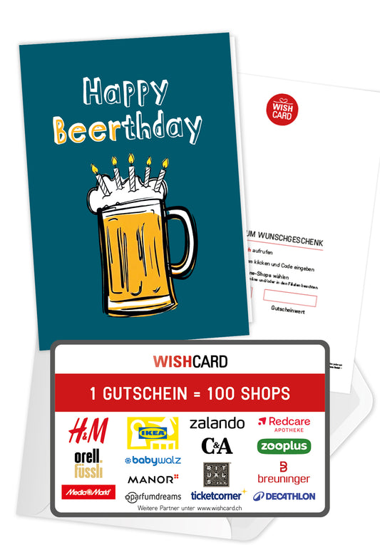 Happy Beerthday - Bierkrug mit Kerzen