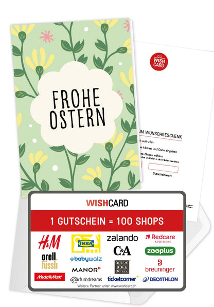 Frohe Ostern - Blumenmuster Grün