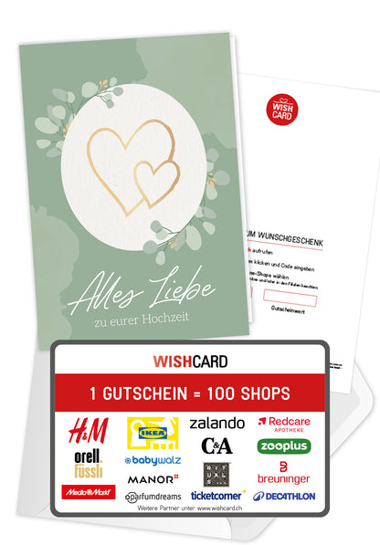 Alles Liebe zu eurer Hochzeit - Herzen Gold