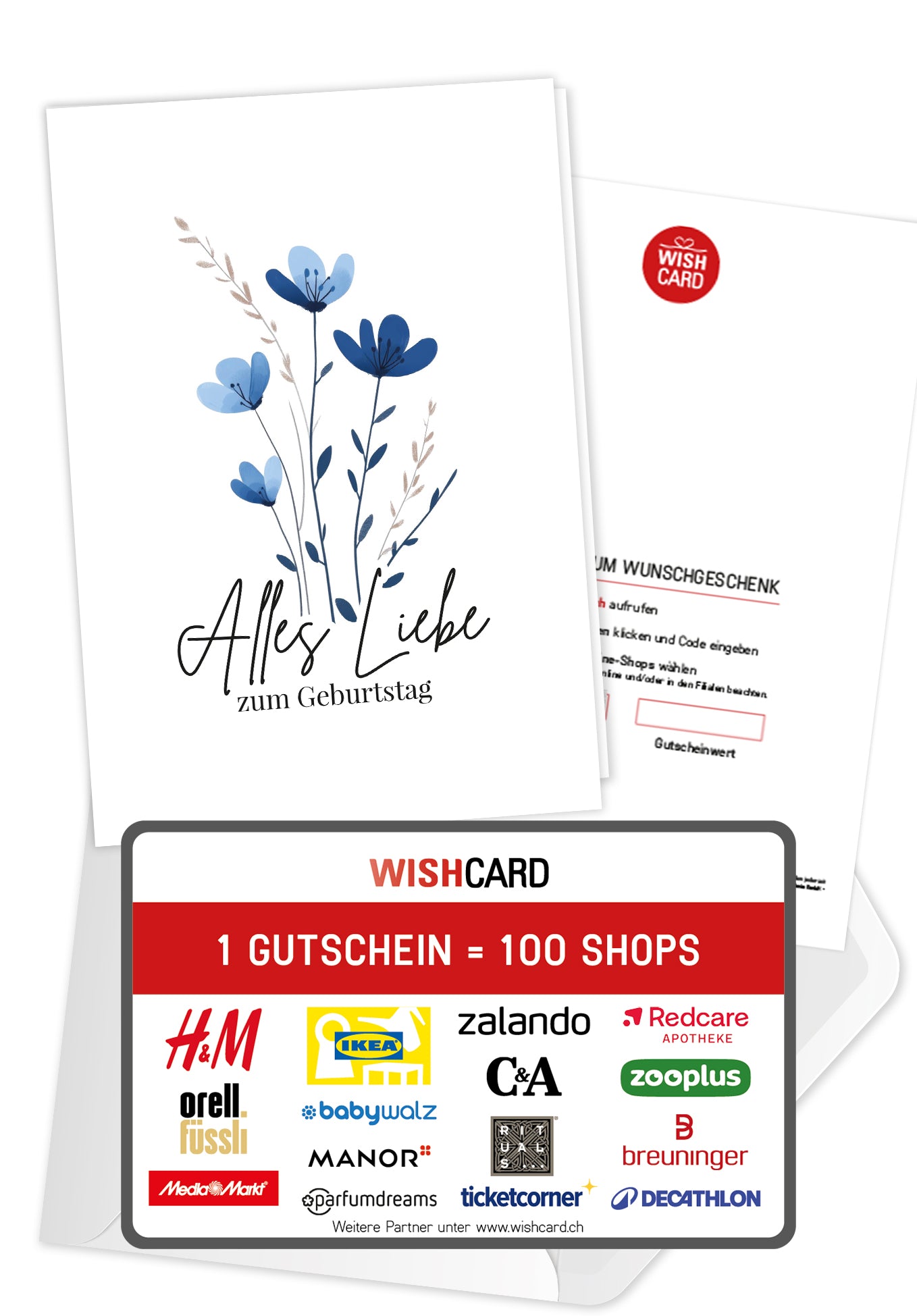 Alles Liebe zum Geburtstag - Blumen Blau