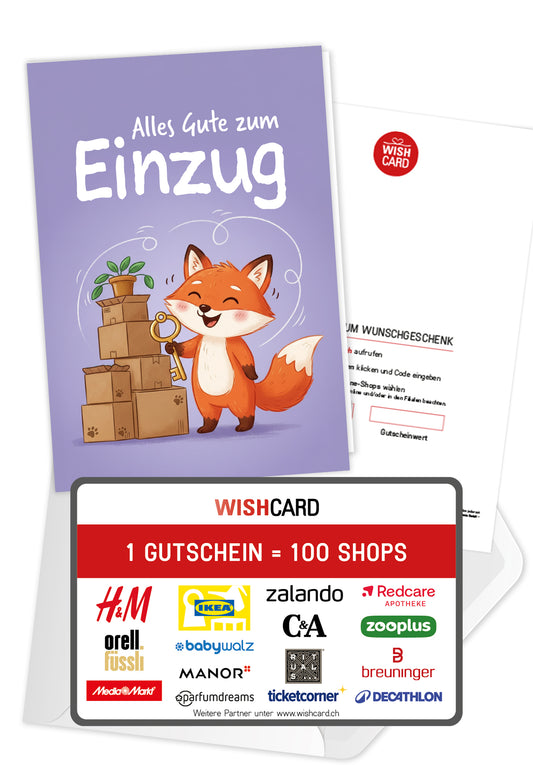 Alles Gute zum Einzug - Fuchs Lila