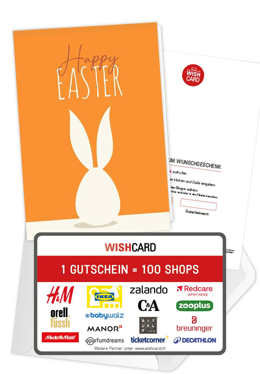 Happy Easter - Hase Weiß Orange