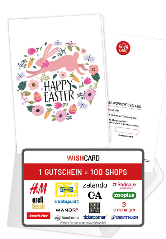 Happy Easter - Hase im Blumenkreis