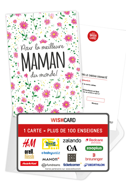 Pour la meilleure maman du monde - Motif à fleurs