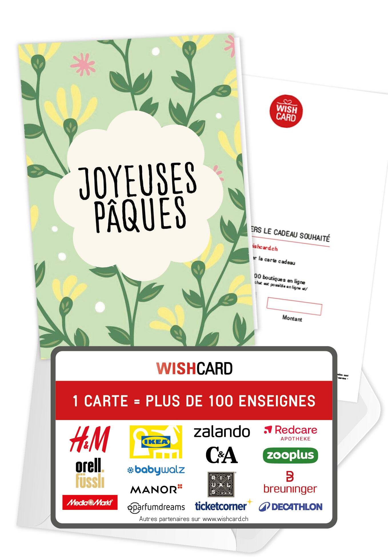 Joyeuses Pâques - Motif floral vert PDF