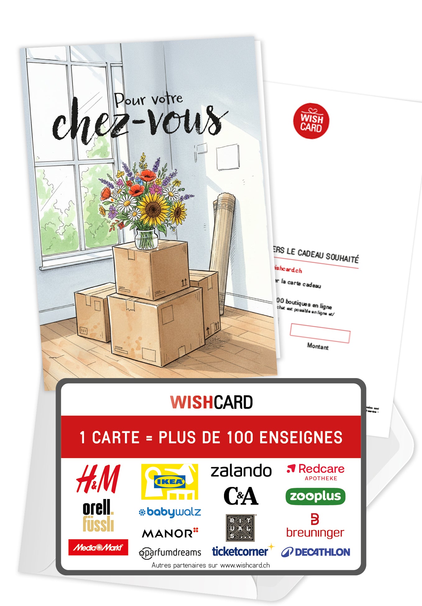 Pour votre chez-vous - Bouquet de fleurs et cartons