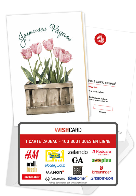 Joyeuses Pâques - Boîte de tulipes