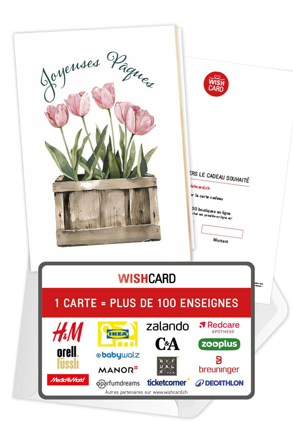 Joyeuses Pâques - Boîte de tulipes