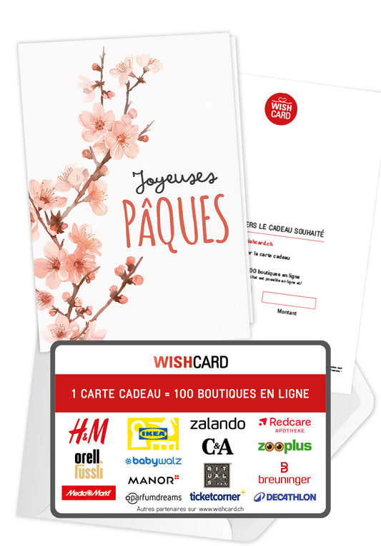 Joyeuses Pâques - Fleurs de cerisier à l'aquarelle