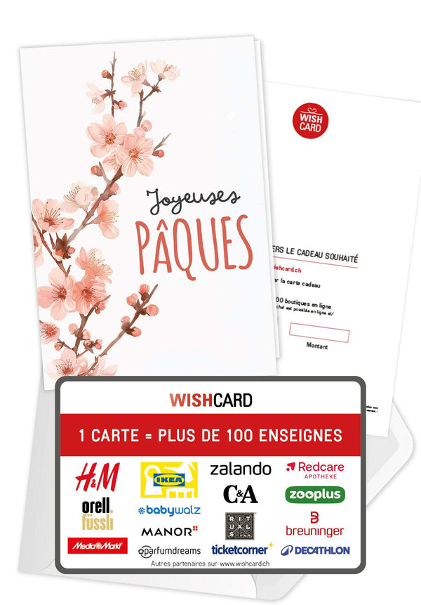 Joyeuses Pâques - Fleurs de cerisier à l'aquarelle