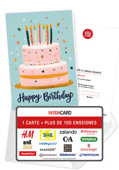Happy Birthday - Gâteau bleu rose PDF