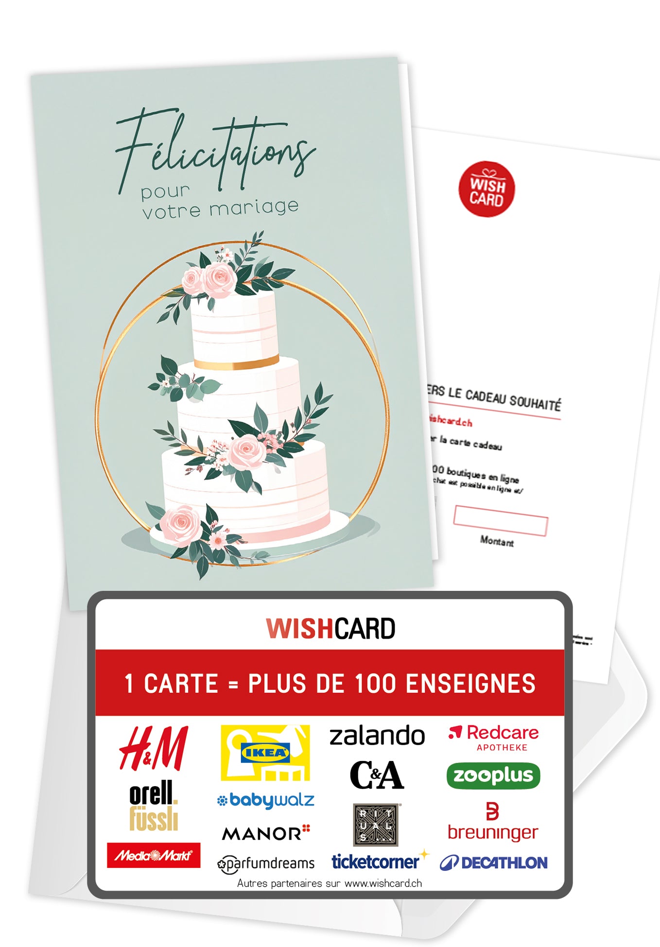 Felicitations pour votre mariage - Gâteau Roses PDF