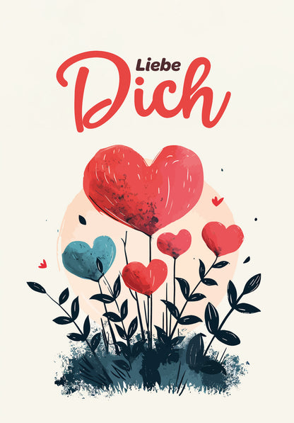 Liebe Dich - Herzblumen
