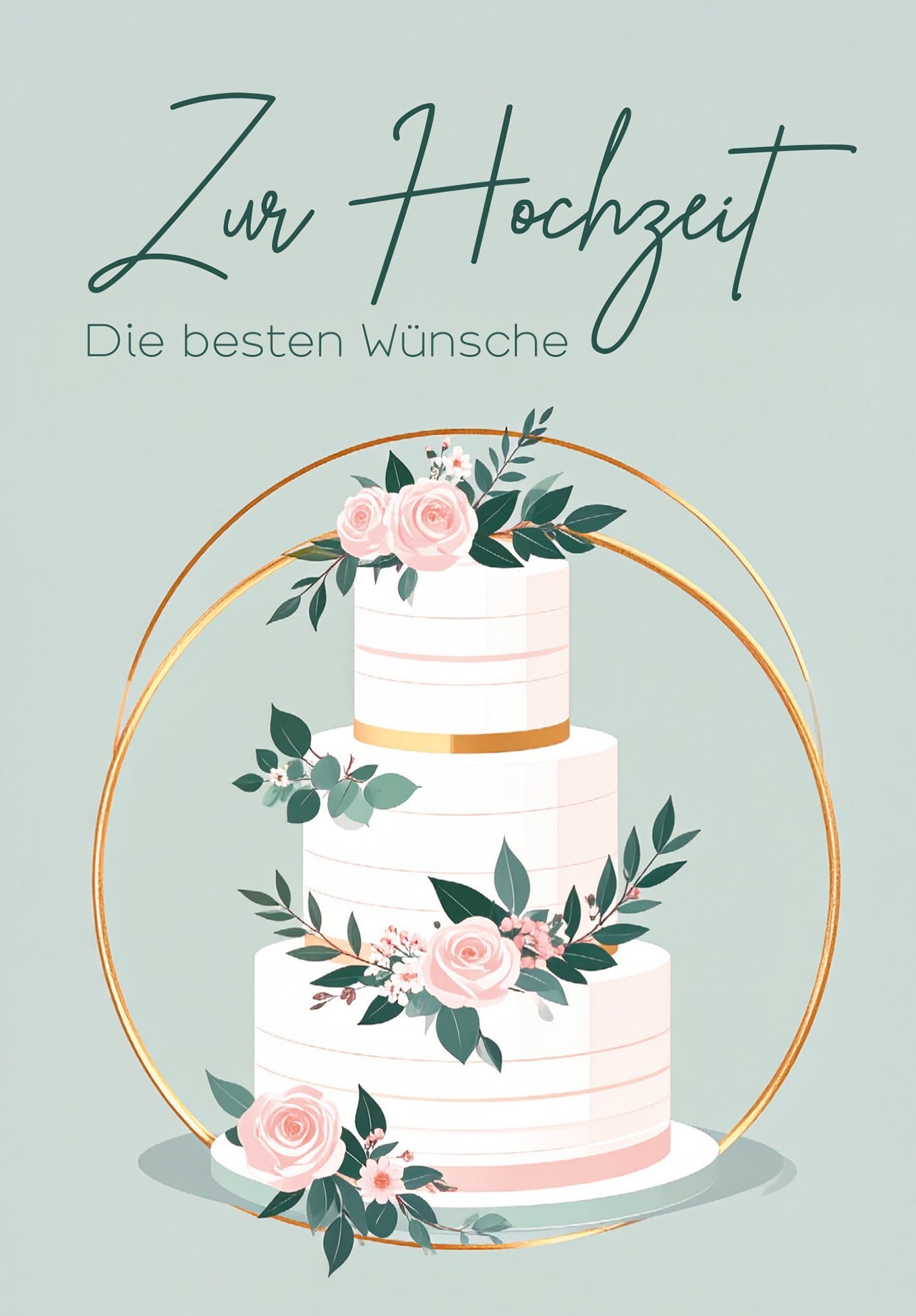 Zur Hochzeit die besten Wünsch - Torte Rosen PDF