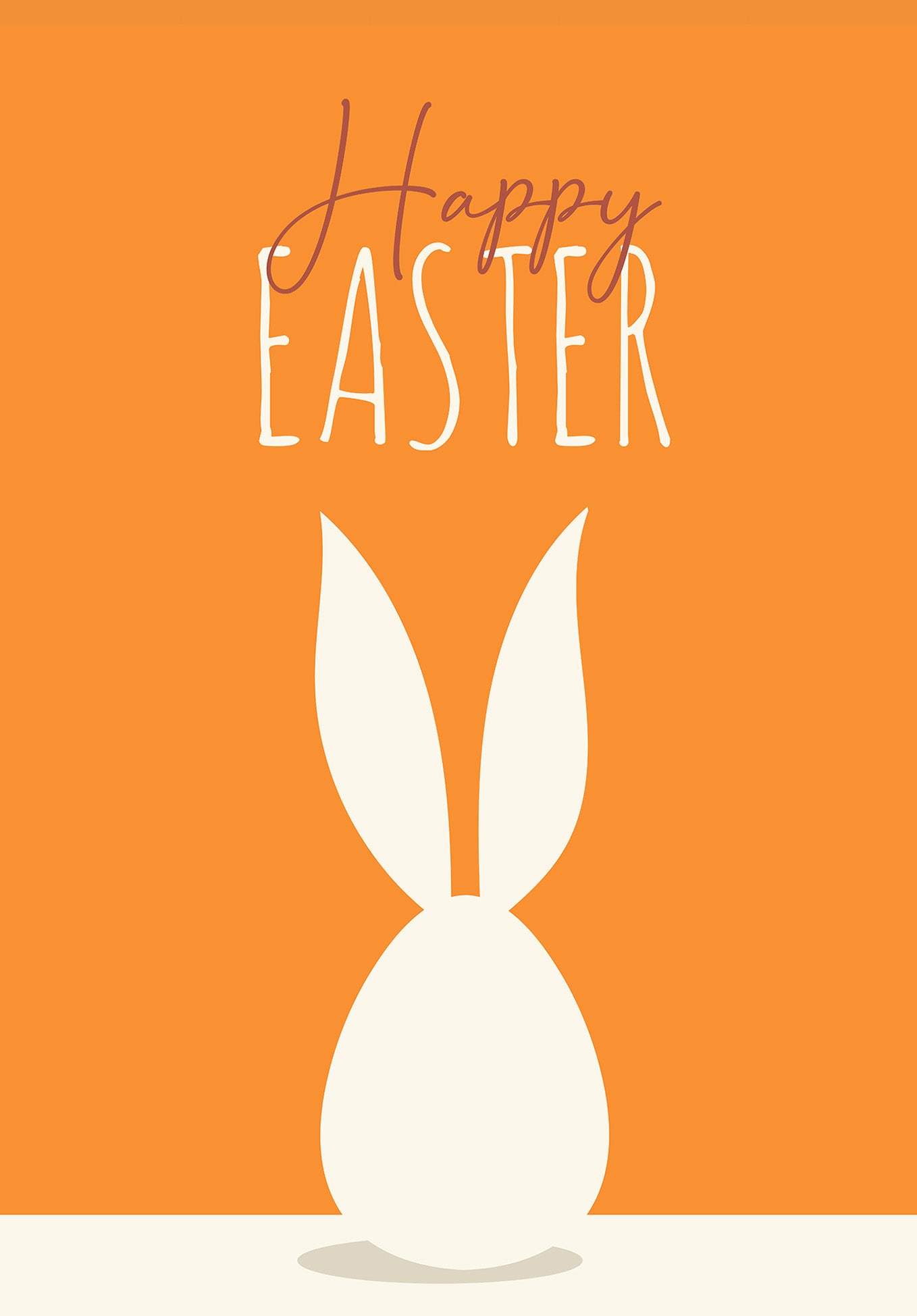 Happy Easter - Hase Weiß Orange