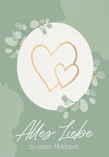 Alles Liebe zu eurer Hochzeit - Herzen Gold