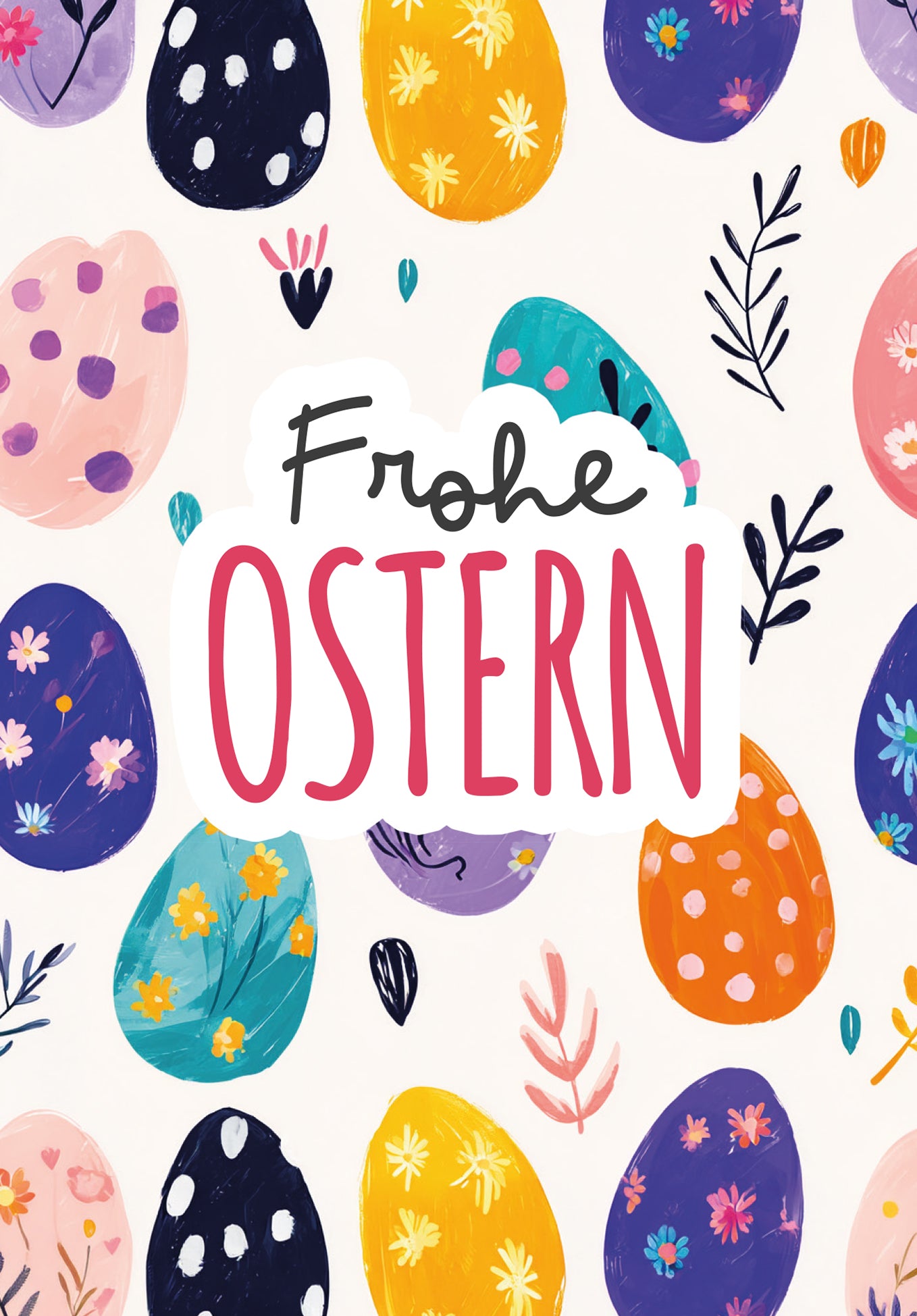 Frohe Ostern - Eiermuster Bunt
