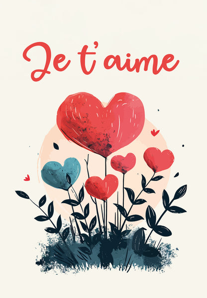 Je Taime - Fleurs en cœur