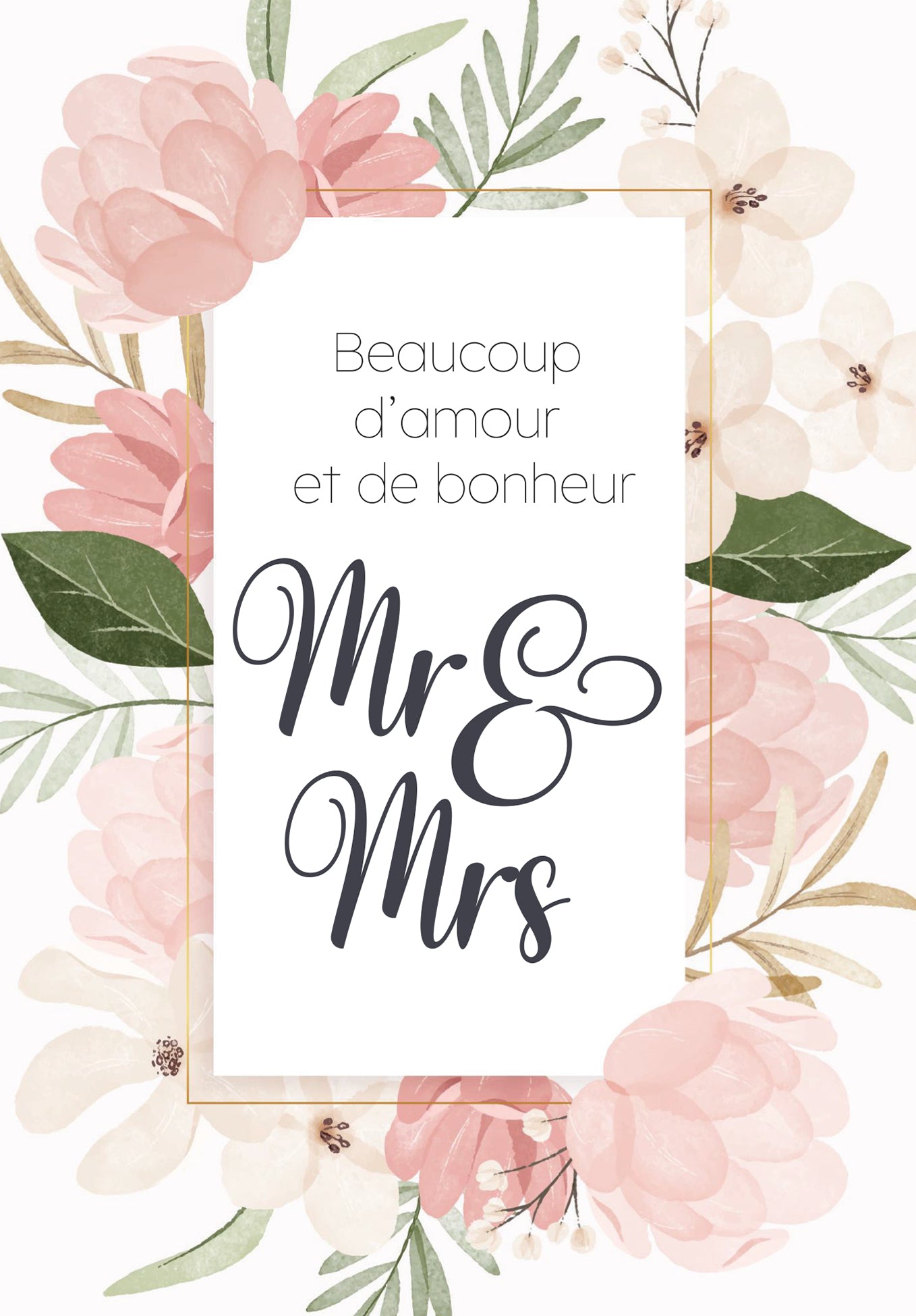 Beaucoup damour et de bonheur Mr & Mrs - Fleurs Roses PDF
