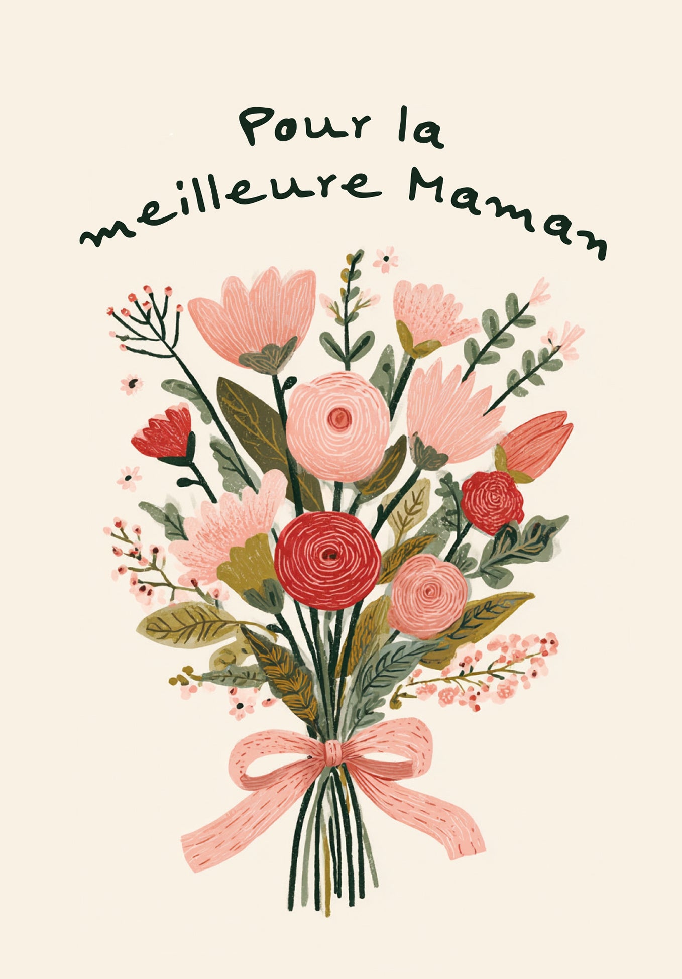 Pour la meilleure maman - Un bouquet beige