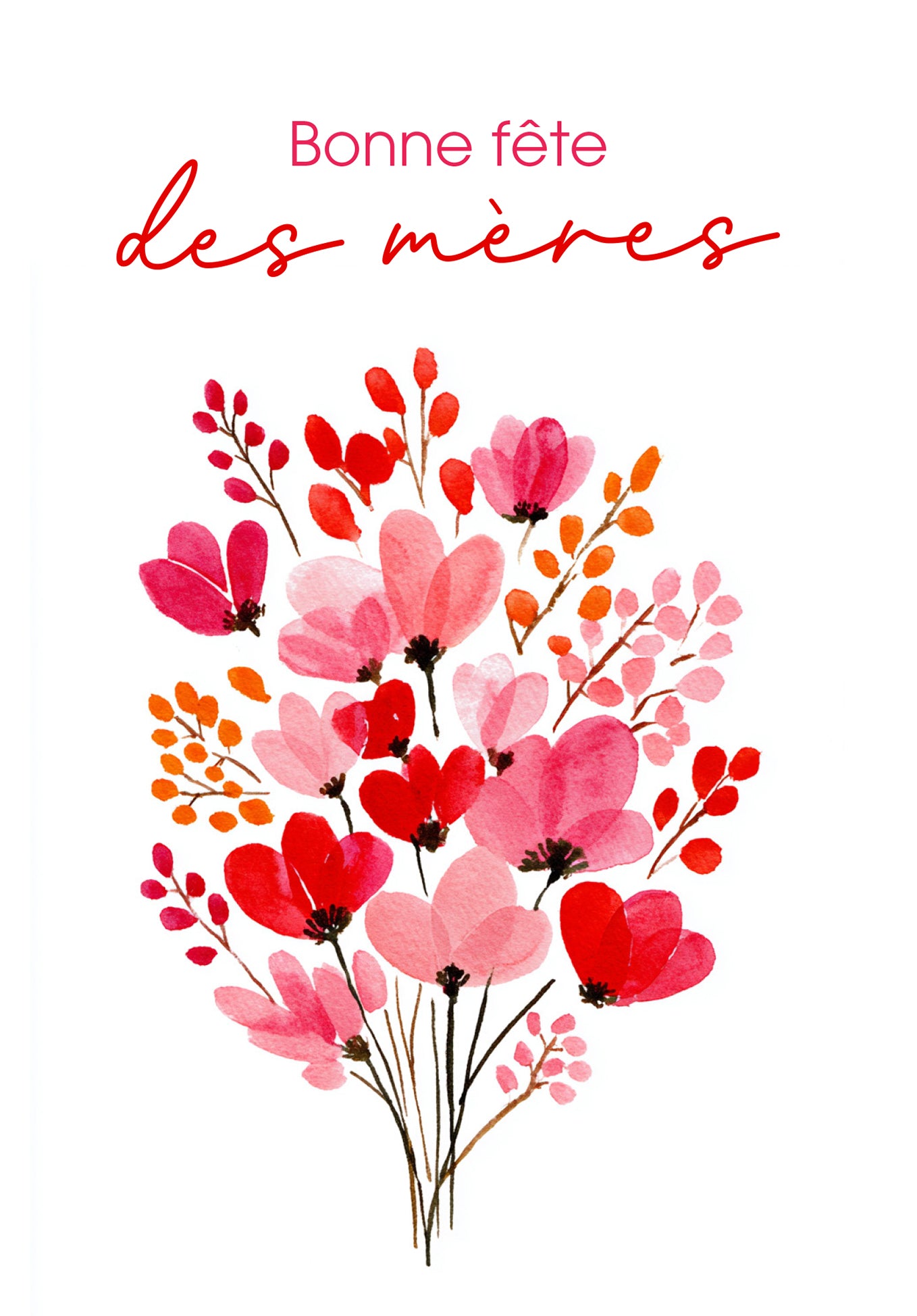 Bonne fête des mères - Bouquet rose et rouge