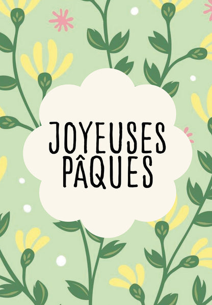 Joyeuses Pâques - Motif floral vert PDF