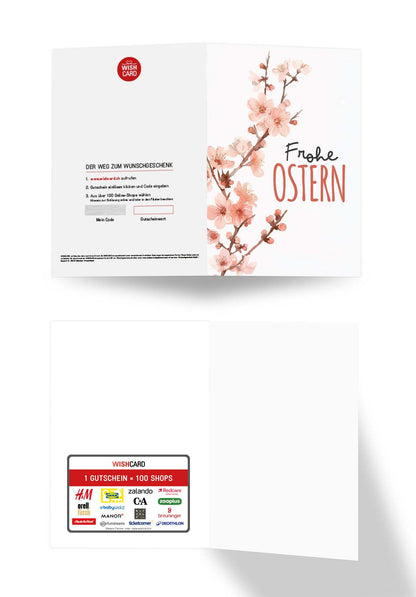 Frohe Ostern - Kirschblüten Aquarell