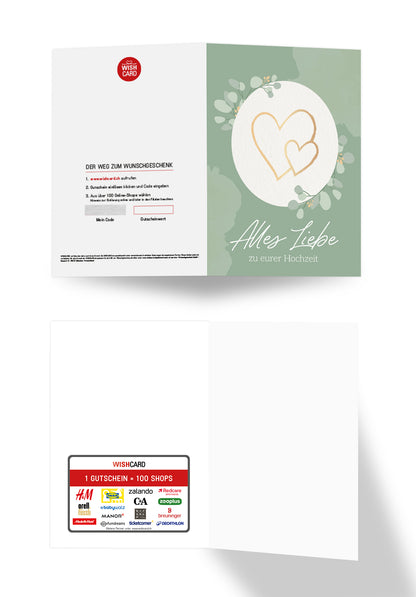 Alles Liebe zu eurer Hochzeit - Herzen Gold