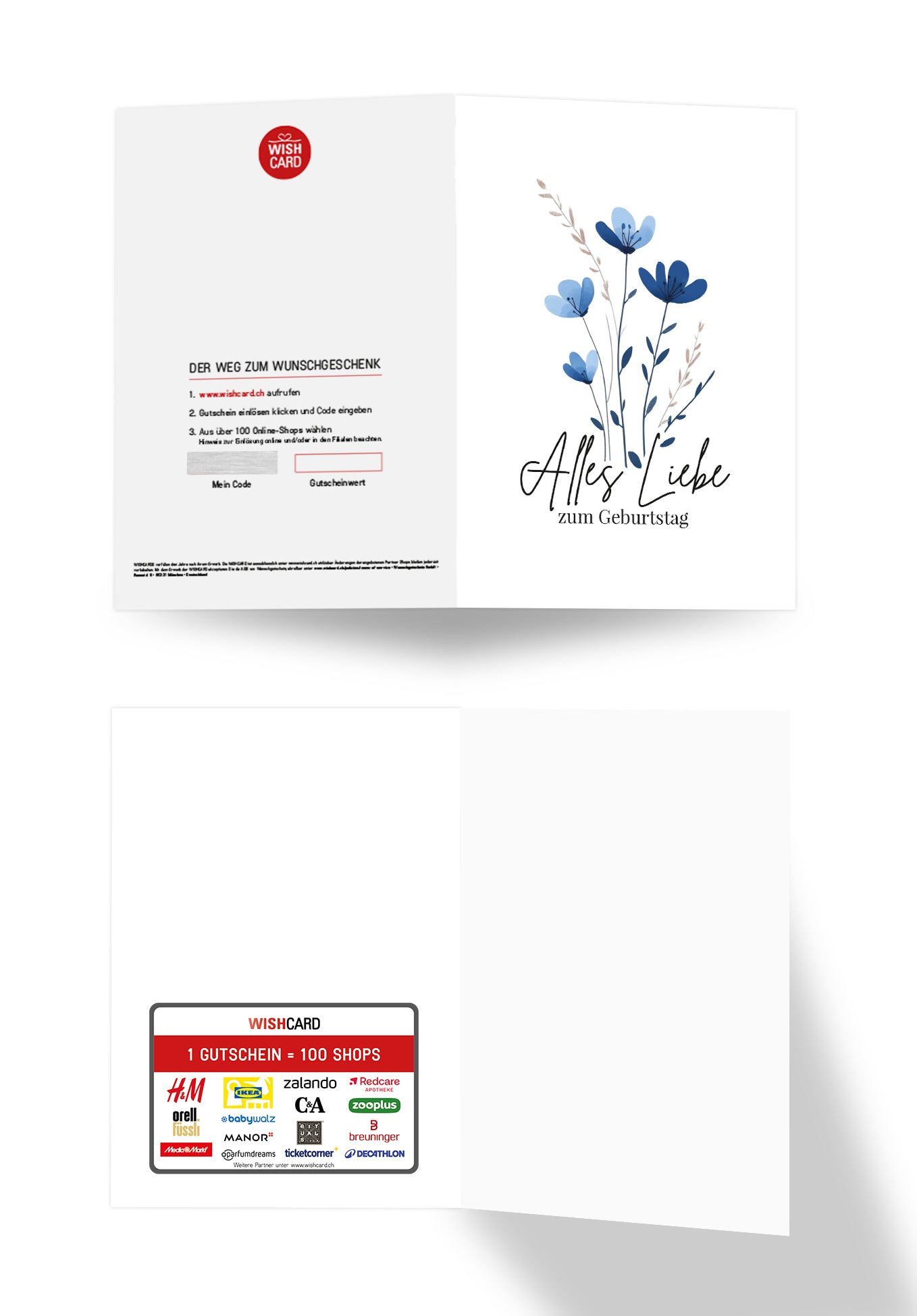 Alles Liebe zum Geburtstag - Blumen Blau