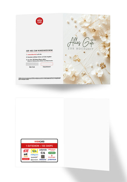 Alles Gute zur Hochzeit - Blumen Weiss