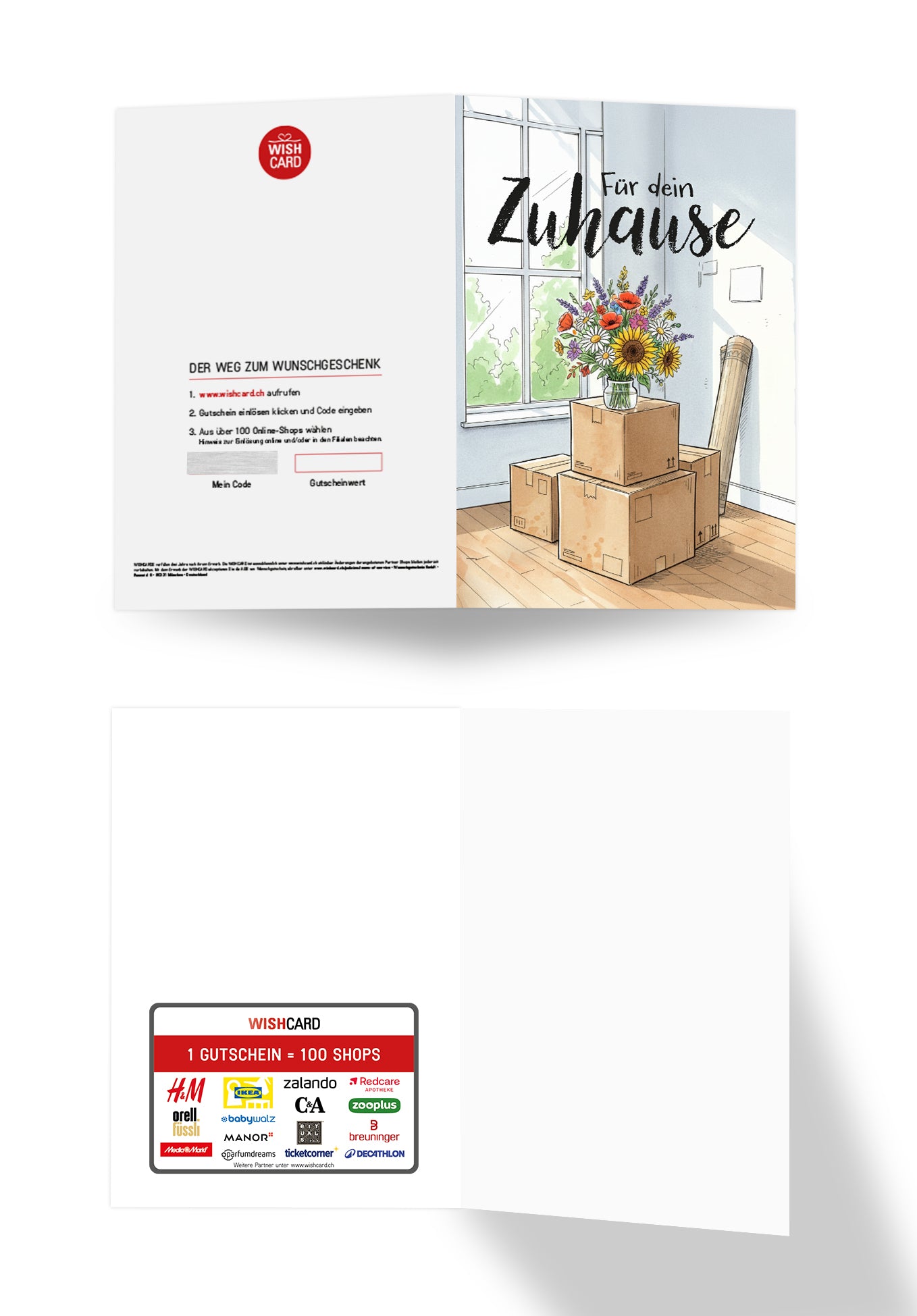 Für dein Zuhause - Blumenstrauß und Kartons