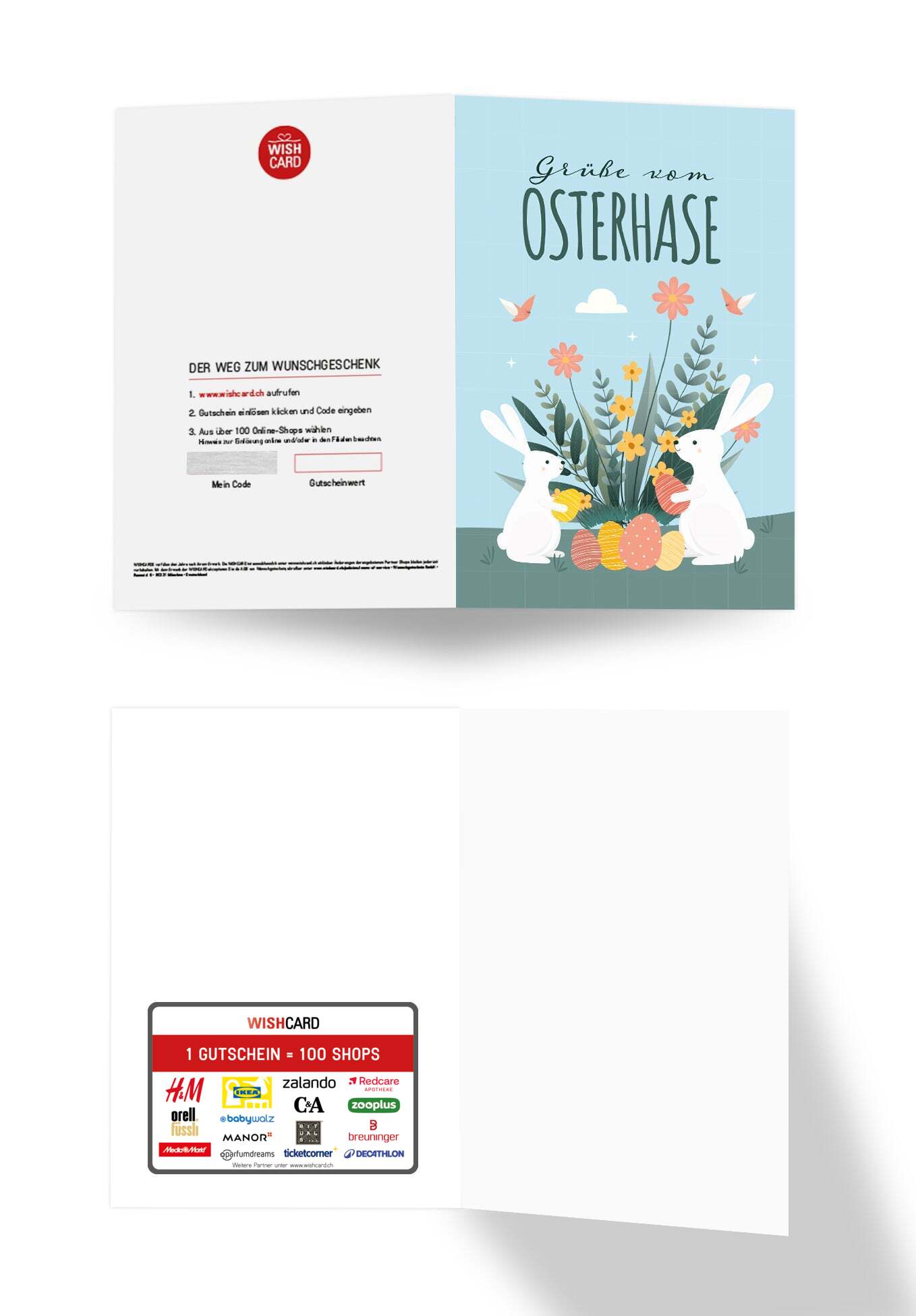 Grüße vom Osterhasen - Hase und Blumen