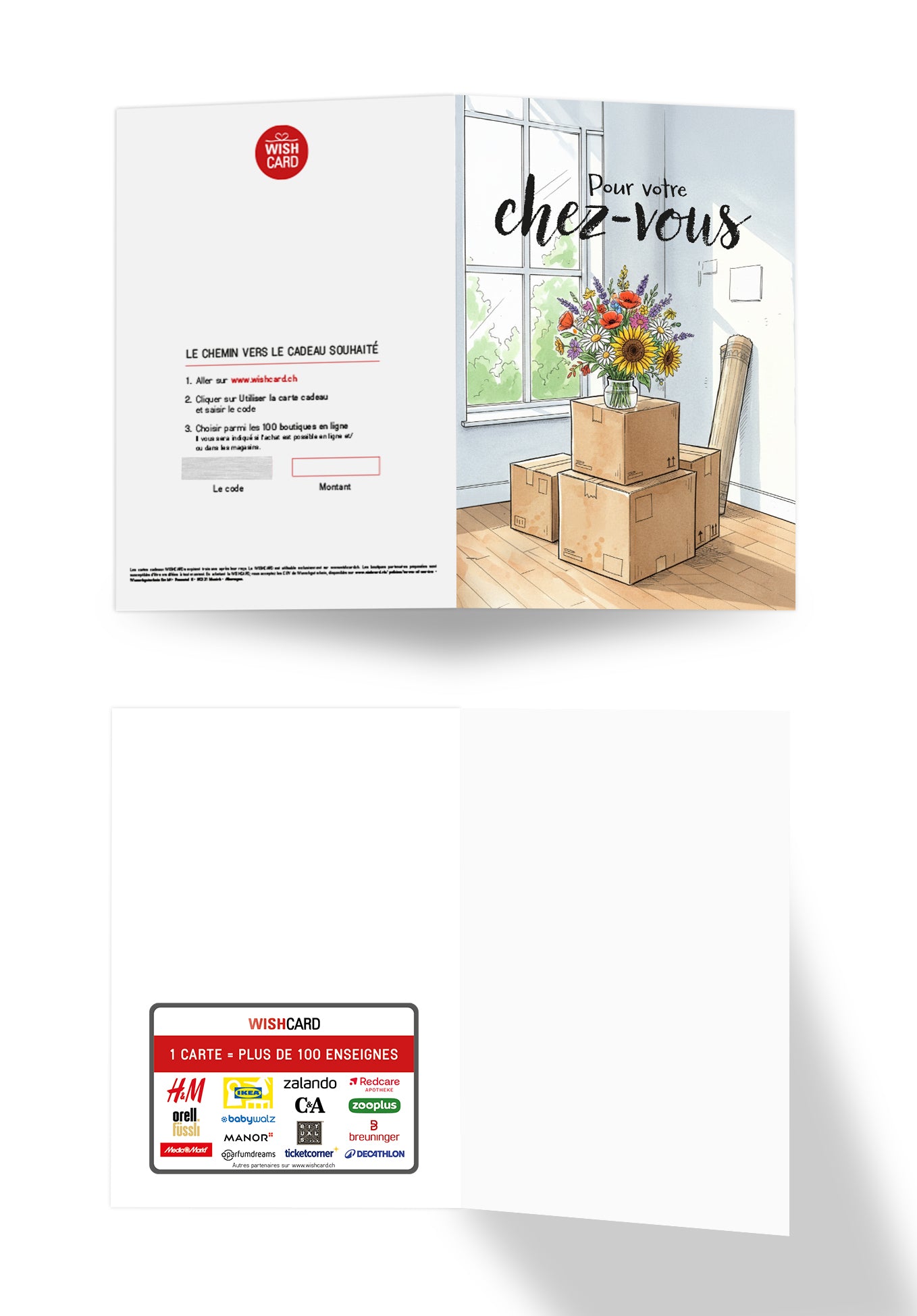 Pour votre chez-vous - Bouquet de fleurs et cartons